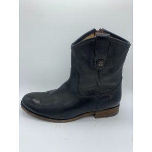 Fyre Black Leather Melissa Button Short Boots 3477908 Size 8